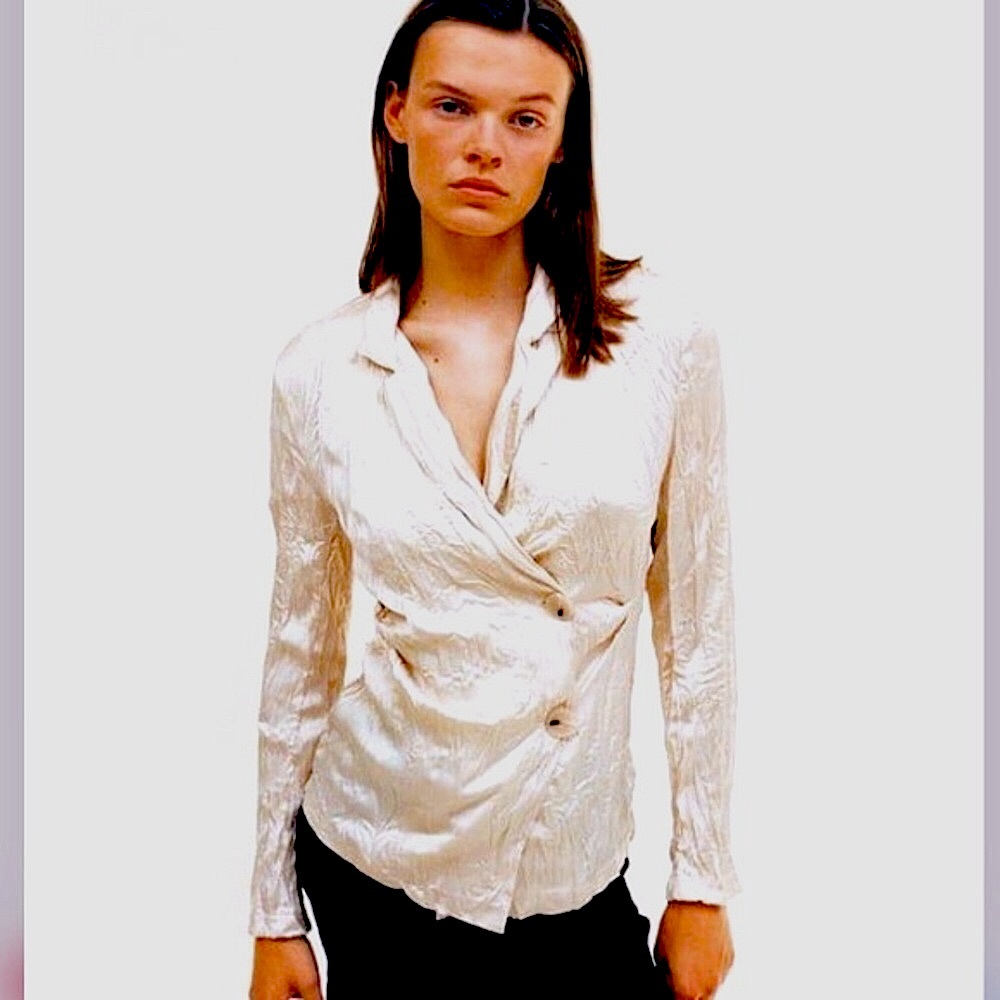 Zara wrinkled satin effect jacket/shirt - Picture 2 of 5